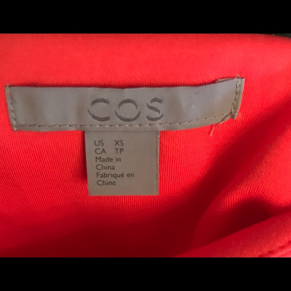 COS Orange Pink Tunic Dress With Silk Cuffs XS - Picture 4 of 6